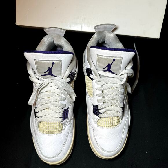 Nike Air Jordan 4 Retro Purple Metallic 2020 Men's Shoes - Size 10 - Picture 3 of 9
